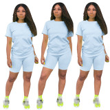 Women two piece set summer o-neck crop top shorts 2 piece set for women two pieces sets tops shorts summer women' suit Women two piece set summer o-neck crop top shorts 2 piece set for women two pieces sets tops shorts summer women' suit