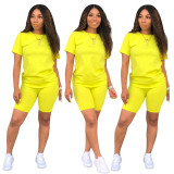 Women two piece set summer o-neck crop top shorts 2 piece set for women two pieces sets tops shorts summer women' suit Women two piece set summer o-neck crop top shorts 2 piece set for women two pieces sets tops shorts summer women' suit