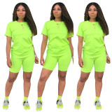 Women two piece set summer o-neck crop top shorts 2 piece set for women two pieces sets tops shorts summer women' suit Women two piece set summer o-neck crop top shorts 2 piece set for women two pieces sets tops shorts summer women' suit