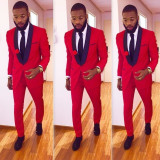 2020 Men Black Double Breasted Wedding Groom Suit With Pants Tuxedo For Men Wedding Suits Prom Best Man Suit (Jacket+Pants+Bow)
