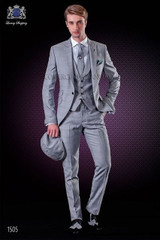 2020 Custom Made Mens Light Grey Suits Business Formal Tuxedo Men Suit Men Wedding Suits Groom Tuxedos (Jacket+Pants+Vest+Tie)