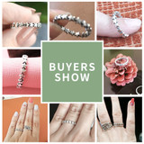 BAMOER 2020 HOT SALE Silver 925 Star Ring For Women Wedding 100% 925 Sterling Silver Stackable Finger Ring Jewelry PA7151