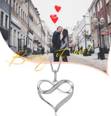 Infinity Love Heart Silver Pendant Necklace 925 Sterling Silver Choker Statement Necklace Women Silver 925 Jewelry WithoutChain