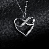 Infinity Love Heart Silver Pendant Necklace 925 Sterling Silver Choker Statement Necklace Women Silver 925 Jewelry WithoutChain