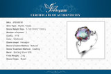 JewPalace 4ct Genuine Rainbow Mystic Topaz Ring 925 Sterling Silver Rings for Women Engagement Ring Silver 925 Gemstones Jewelry