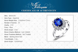 JewelryPalace Created Blue Sapphire Ring Princess Crown Halo Engagement Wedding Rings 925 Sterling Silver Rings For Women 2020