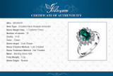JewPalace Princess Diana Simulated Emerald Ring 925 Sterling Silver Rings for Women Engagement Ring Silver 925 Gemstones Jewelry