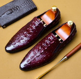 QYFCIOUFU 2019 Handmade Italy Fashion crocodile shoes Wedding Party oxford shoes for men Genuine Leather Men's Derby Dress Shoes