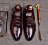 QYFCIOUFU Mens Formal Shoes Genuine Leather Oxford Shoes For Men Italian 2019 Dress Shoes Wedding Shoes Laces Leather Brogues