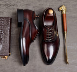 QYFCIOUFU Mens Formal Shoes Genuine Leather Oxford Shoes For Men Italian 2019 Dress Shoes Wedding Shoes Laces Leather Brogues