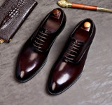 QYFCIOUFU Mens Formal Shoes Genuine Leather Oxford Shoes For Men Italian 2019 Dress Shoes Wedding Shoes Laces Leather Brogues