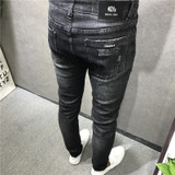 Men Vintage Streetwear Hip Hop Ripped Biker Jeans Destroyed Frayed Men Motorcycle Joggers Skinny Denim Pants Men Fashion Jeans