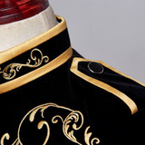 PYJTRL British Style Palace Prince Fashion Black Velvet Gold Embroidery Blazer Wedding Groom Slim Fit Suit Jacket Singers Coat