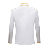 PYJTRL British Style Palace Prince Fashion Black Velvet Gold Embroidery Blazer Wedding Groom Slim Fit Suit Jacket Singers Coat
