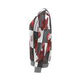 Burnt Crimson Flora All Over Print Crewneck Sweatshirt for Women (Model H18)