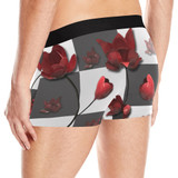 Burnt Crimson Flora Men's All Over Print Boxer Briefs (Model L10)