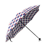 Red White Blue Houndstooth Foldable Umbrella