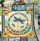 Dragonfly Sunflower Drawing 3D Print Blanket
