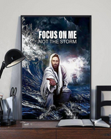 Focus On Me Not The Storm, Give Me Your Hand God Jesus On The Sea 3D Printed Poster
