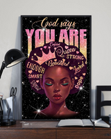 God Says You Are, Beautiful Girl Glitter Poster