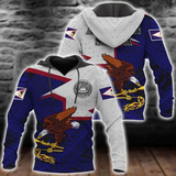 American Samoa Flag Pattern With Eagle All Over Printed 3D Hoodie