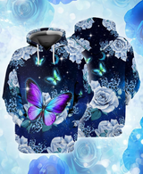 Butterfly And Roses Galaxy Hoodie