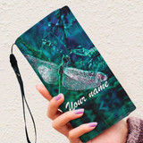 All Green Dragonfly On The Water 3D Printed Women Wallet Purse
