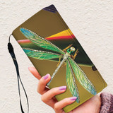 Green Wings Dragonfly 3D Printed Women Wallet Purse