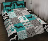 Dachshund Dog Footprint Pattern Bedding Set
