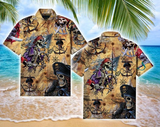 Amazing Pirate Skull Halloween 3D Print Hawaiian Aloha Shirts