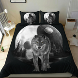 Lunisolar Moon Grey Wolf 3D Printed Bedding Set