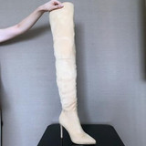 Faux Suede Leather Thigh High Boots Faux Suede Leather Thigh High Boots