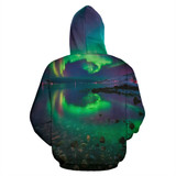 Northern Lights All Over Print Zip Up Unisex Hoodie Northern Lights All Over Print Zip Up Unisex Hoodie