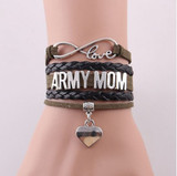 Infinity Love Army Mom Bracelet