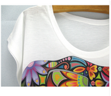 Fashion Flower Elephant Printed T-Shirt