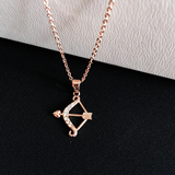 Cubic Zircon Bow and Arrow Necklace