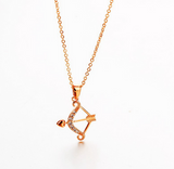 Cubic Zircon Bow and Arrow Necklace