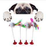 Feather False Mouse Bottom Sucker Playing Toys for Cats and Dogs