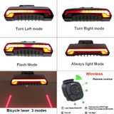Smart Bicycle Light Wireless Rear laser