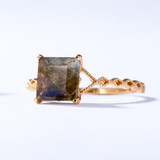 100% Natural Labradorite Gemstone Ring |  Solid Sterling Silver 100% Natural Labradorite Gemstone Ring |  Solid Sterling Silver