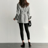Spring/Autumn Gray Plaid Blazer