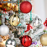 OurWarm 12PCS Multiple Christmas Ball Ornaments 6cm Plastic Baubles Xmas Tree Decor Hanging Ball For Home Christmas Decorations