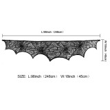 Halloween Black Lace Spiderweb Props Fireplace Mantle Scarf Table Cloth Cover Horror Party Decoration