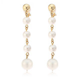 Faux Pearl Tassel Clip On Earrings