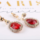 Elegant Crystal Clip On Earrings