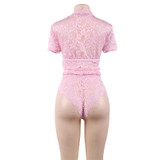 Pink Lace Lingerie Set