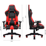 Recliner Backrest Swivel Gaming Chairs PU Leather  with Headrest and Lumbar