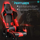 Recliner Backrest Swivel Gaming Chairs PU Leather  with Headrest and Lumbar