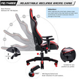 Recliner Backrest Swivel Gaming Chairs PU Leather  with Headrest and Lumbar