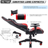 Recliner Backrest Swivel Gaming Chairs PU Leather  with Headrest and Lumbar